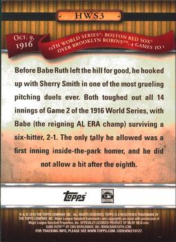 2010 Topps - History of the World Series #HWS3 Babe Ruth Back